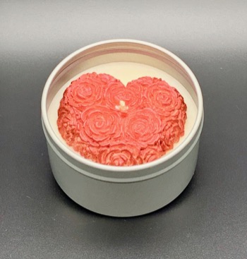 Champagne Strawberry Heart Candle