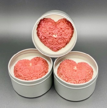 Champagne Strawberry Heart Candle
