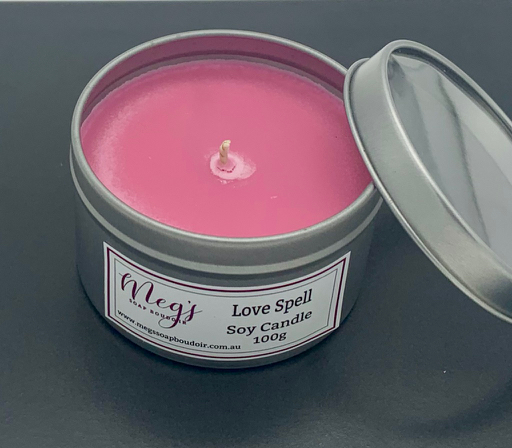 Love Spell Soy Candle - Megs Soap Boudoir - Handmade Australia
